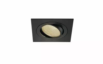 NEW TRIA 110, encastr� de plafond int�rieur, simple, carr�, noir, LED, 15W, 3000K, clips ressorts, variable Triac (114250)
