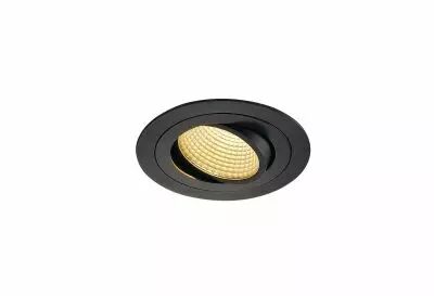NEW TRIA 110, encastr� de plafond int�rieur, simple, rond, noir, LED, 15W, 2700K, clips ressorts, variable Triac (114220)