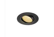 NEW TRIA 110, encastré de plafond intérieur, simple, rond, noir, LED, 15W, 2700K, clips ressorts, variable Triac (114220)