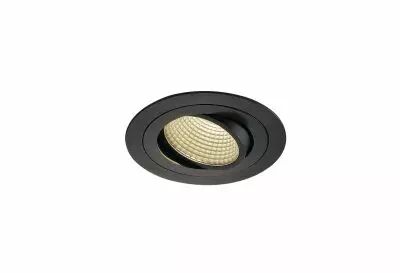 NEW TRIA 110, encastr� de plafond int�rieur, simple, rond, noir, LED, 15W, 3000K, clips ressorts, variable Triac (114230)