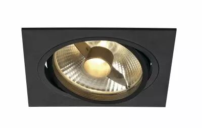 NEW TRIA 150, encastr� de plafond int�rieur, simple, carr�, noir mat, GU10/QPAR111, 75W max, lames ressorts (113830)