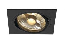 NEW TRIA 150, encastré de plafond intérieur, simple, carré, noir mat, GU10/QPAR111, 75W max, lames ressorts (113830)