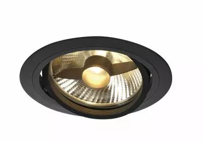NEW TRIA 150, encastr� de plafond int�rieur, simple, rond, noir mat, GU10/QPAR111, 75W max, lames ressorts (113550)