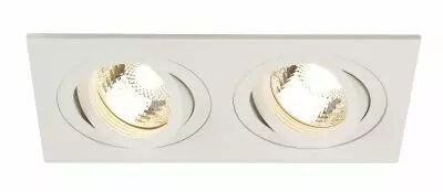NEW TRIA 155, encastr� de plafond int�rieur, double, blanc, GU10/QPAR51, 2x 50W max, clips ressorts (113512)