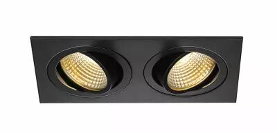 NEW TRIA 155, encastr� de plafond int�rieur, double, noir mat, LED, 14W, 2700K, clips ressorts (113890)