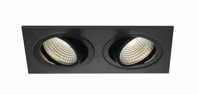 NEW TRIA 155, encastr� de plafond int�rieur, double, noir mat, LED, 14W, 3000K, clips ressorts (113920)