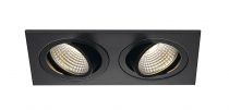 NEW TRIA 155, encastré de plafond intérieur, double, noir mat, LED, 14W, 3000K, clips ressorts (113920)