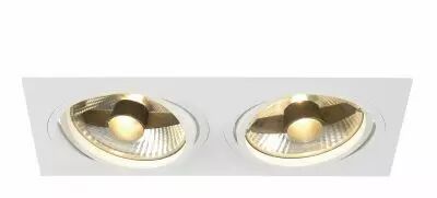 NEW TRIA 300, encastr� de plafond int�rieur, double, blanc mat, GU10/QPAR111, 2x 75W max, clips ressorts (113841)