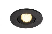 NEW TRIA 45, encastré de plafond intérieur, simple, rond, noir mat, LED, 4,4W, 3000K, IP44, clips ressorts (113970)