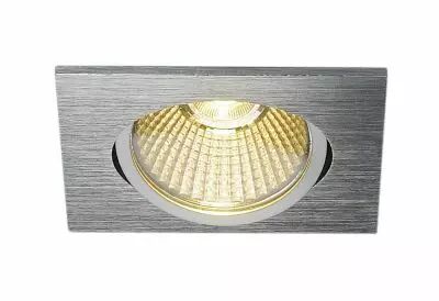 NEW TRIA 68, encastr� de plafond int�rieur, simple, carr�, alu bross�, LED, 11W, 3000K, clips ressorts, variable Triac (114396)
