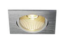 NEW TRIA 68, encastré de plafond intérieur, simple, carré, alu brossé, LED, 11W, 3000K, clips ressorts, variable Triac (114396)