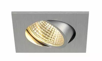 NEW TRIA 68, encastr� de plafond int�rieur, simple, carr�, alu bross�, LED, 5,3W, 2700K, clips ressorts (1003064)