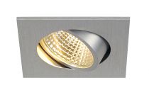 NEW TRIA 68, encastré de plafond intérieur, simple, carré, alu brossé, LED, 5,3W, 2700K, clips ressorts (1003064)