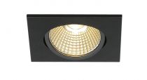 NEW TRIA 68, encastré de plafond intérieur, simple, carré, noir mat, LED, 7,2W, 1800-3000K, clips/lames ressorts, Dim To warm, v