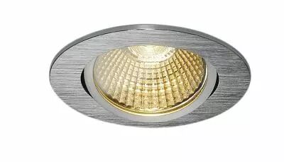 NEW TRIA 68, encastr� de plafond int�rieur, simple, rond, alu bross�, LED, 7,2W, 1800-3000K, clips/lames ressorts, Dim To warm, 