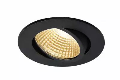 NEW TRIA 68, encastr� de plafond int�rieur, simple, rond, noir mat, LED, 5,3W, 2700K, clips ressorts (1003058)