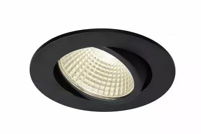 NEW TRIA 68, encastr� de plafond int�rieur, simple, rond, noir mat, LED, 5,3W, 3000K, clips ressorts (1003057)