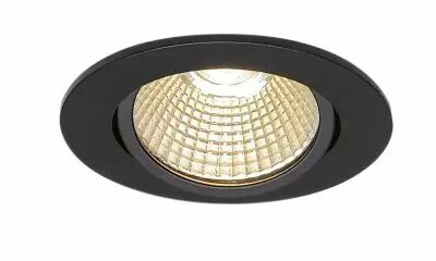 NEW TRIA 68, encastr� de plafond int�rieur, simple, rond, noir mat, LED, 7,2W, 1800-3000K, clips/lames ressorts, Dim To warm, va