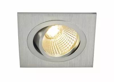 NEW TRIA 77, encastr� de plafond int�rieur, simple, carr�, alu bross�, LED, 8W, 2700K, clips ressorts (113886)