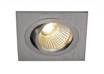 NEW TRIA 77, encastré de plafond intérieur, simple, carré, alu brossé, LED, 8W, 3000K, clips ressorts (113916)