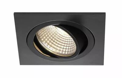 NEW TRIA 77, encastr� de plafond int�rieur, simple, carr�, noir mat, LED, 8W, 3000K, clips ressorts (113910)