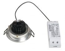 NEW TRIA 77, encastré de plafond intérieur, simple, rond, alu brossé, LED, 8W, 3000K, clips ressorts (113906)