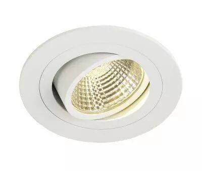 NEW TRIA 77, encastr� de plafond int�rieur, simple, rond, blanc, LED, 8W, 3000K, clips ressorts (113901)