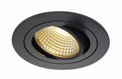 NEW TRIA 77, encastr� de plafond int�rieur, simple, rond, noir mat, LED, 8W, 2700K, clips ressorts (113870)