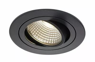 NEW TRIA 77, encastr� de plafond int�rieur, simple, rond, noir mat, LED, 8W, 3000K, clips ressorts (113900)