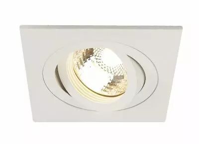 NEW TRIA 78, encastr� de plafond int�rieur, simple, carr�, blanc , GU10/QPAR51, 50W max, lames ressorts (111721)