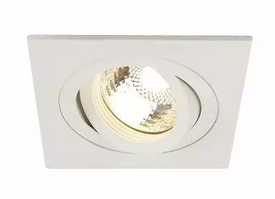 NEW TRIA 78, encastr� de plafond int�rieur, simple, carr�, blanc, GU10/QPAR51, 50W max, clips ressorts (113511)