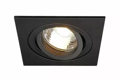 NEW TRIA 78, encastr� de plafond int�rieur, simple, carr�, noir mat, GU10/QPAR51, 50W max, lames ressorts (111720)