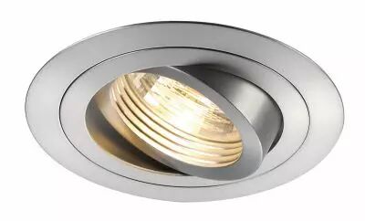 NEW TRIA 78, encastr� de plafond int�rieur, simple, rond, alu bross�, GU10/QPAR51, 50W max, clips ressorts (111360)