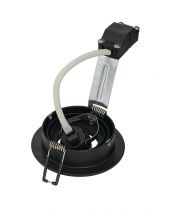 NEW TRIA 78, encastré de plafond intérieur, simple, rond, noir, GU10/QPAR51, 50W max, clips ressorts (113490)