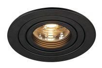 NEW TRIA 78, encastré de plafond intérieur, simple, rond, noir, GU10/QPAR51, 50W max, clips ressorts (113490)