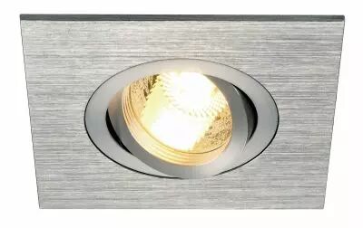 NEW TRIA 78 XL, encastr� de plafond int�rieur, simple, carr�, alu bross�, GU10/QPAR51, 50W max, clips ressorts (113456)