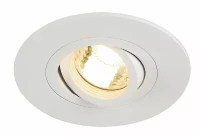 NEW TRIA 78 XL, encastr� de plafond int�rieur, simple, rond, blanc mat, GU10/QPAR51, 50W max, clips ressorts (113441)