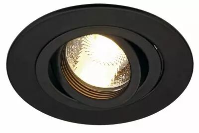 NEW TRIA 78 XL, encastr� de plafond int�rieur, simple, rond, noir mat, GU10/QPAR51, 50W max, clips ressorts (113440)