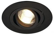 NEW TRIA 78 XL, encastré de plafond intérieur, simple, rond, noir mat, GU10/QPAR51, 50W max, clips ressorts (113440)