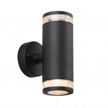 nordlux-applique murale - birk double - aluminium - noir -  gu10 (45501003)