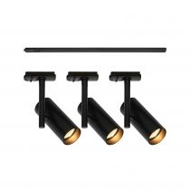nordlux-luminaire sur rail - jerome 3-kit + 1m rail - aluminium - noir - gu10 (2510096003)