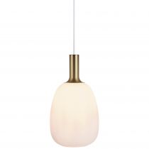 nordlux-suspension - alton 23 - verre - blanc - e27 - dessus laiton et noir inclus (47303001)