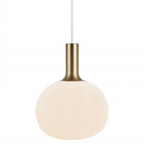 nordlux-suspension - alton 25 - verre - blanc - e27 - dessus laiton et noir inclus (47313001)