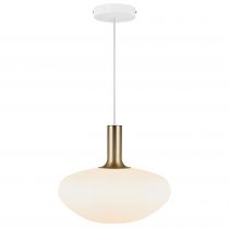 nordlux-suspension - alton 35 - verre - blanc -  e27 - dessus laiton et noir inclus (48973001)