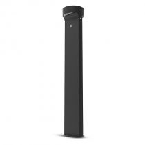 nova potelet 950mm 6w 3000k solaire rond noir + detecteur ir (100811)