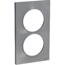 Odace Styl Plaque Alu 2 Postes Verticaux Entraxe 57Mm Odace (S520714E)