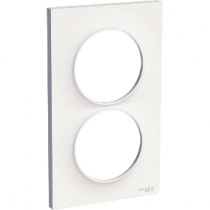 Odace Styl Plaque Blanc 2 Postes Verticaux Entraxe 57Mm Odace (S520714)