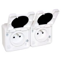 OXXO dble PC 2P+T BLANC IP55 (60851)