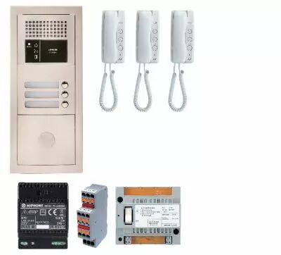 Pack audio 3 bp encastr�, module vigik, centrale, 3 gt1d & alim. (GTBA3E)