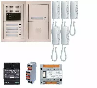 Pack audio 5 bp encastr�, module vigik, centrale, 5 gt1d & alim. (GTBA5E)